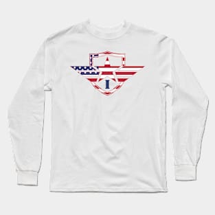 Letter C American Camouflage Monogram Initial Long Sleeve T-Shirt
